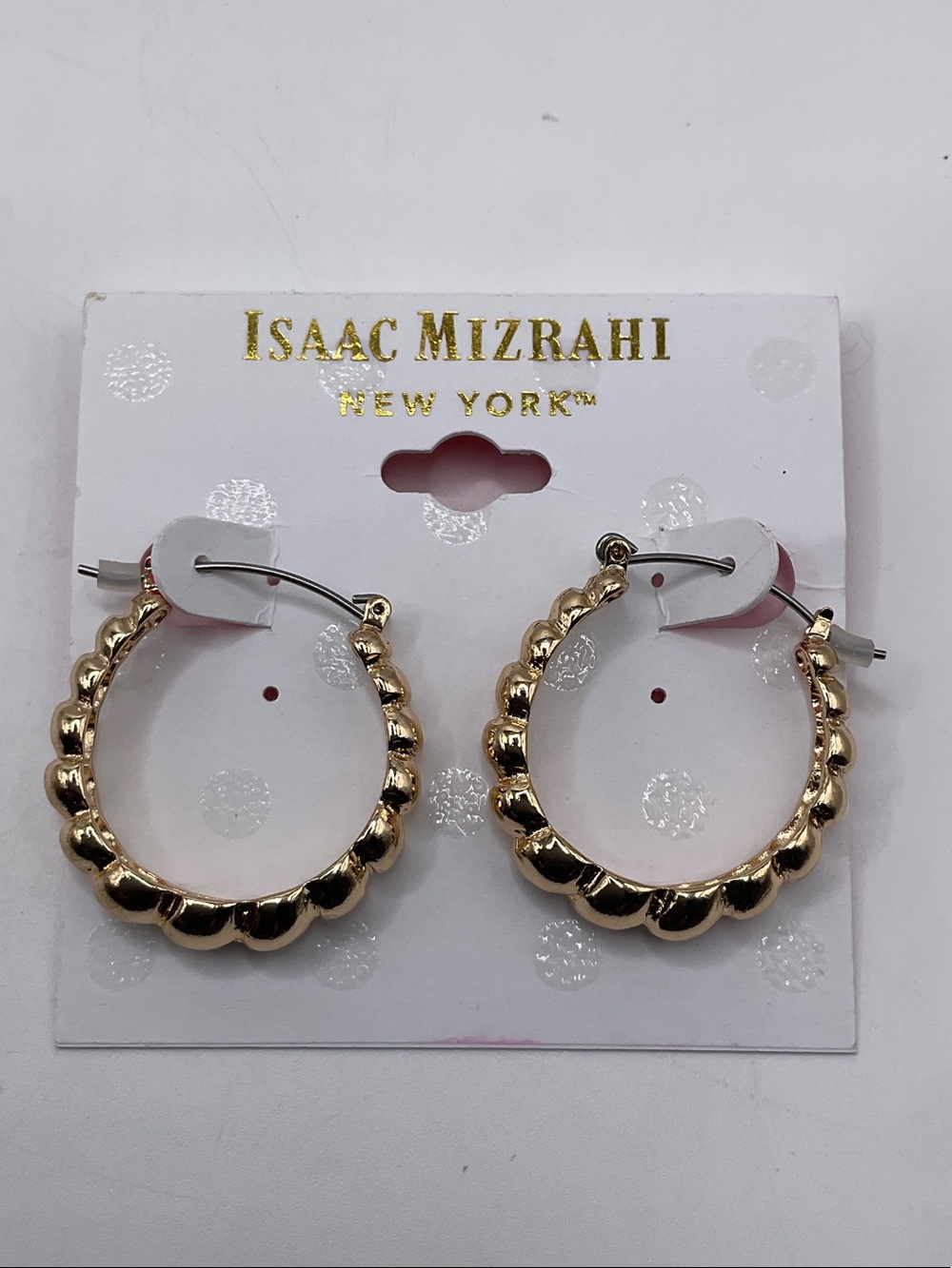 Isaac Mizrahi Gold Scalloped Bubble Hoop Earrings